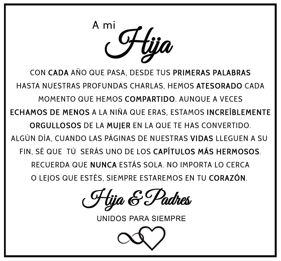 Pulsera de Conexión Infinita - A MI HIJA